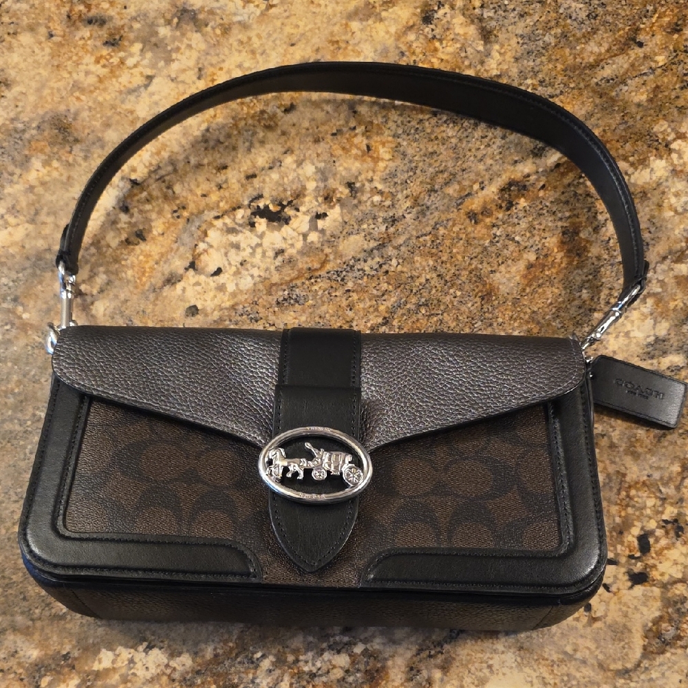 Coach Black and Brown Shoulder Bag